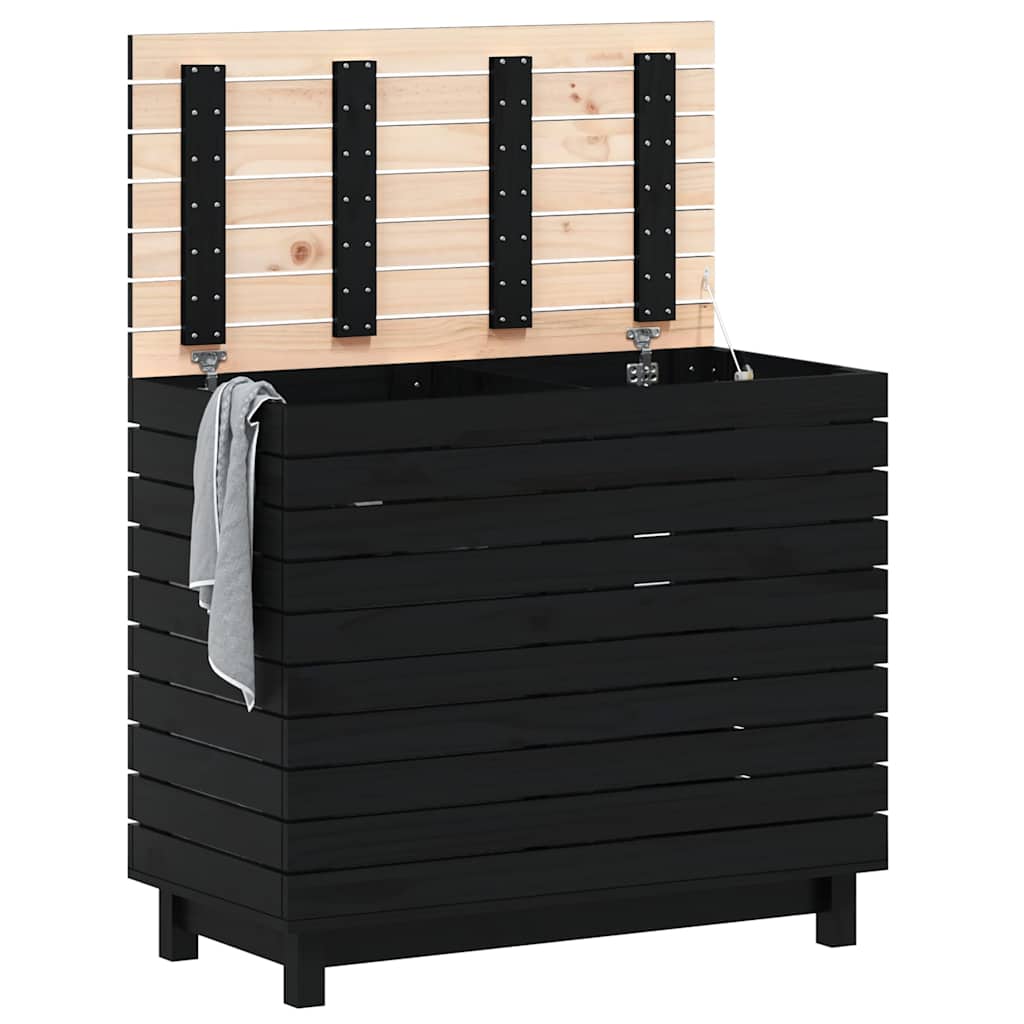 Cesto de roupa suja 88,5x44x76 cm madeira de pinho maciça