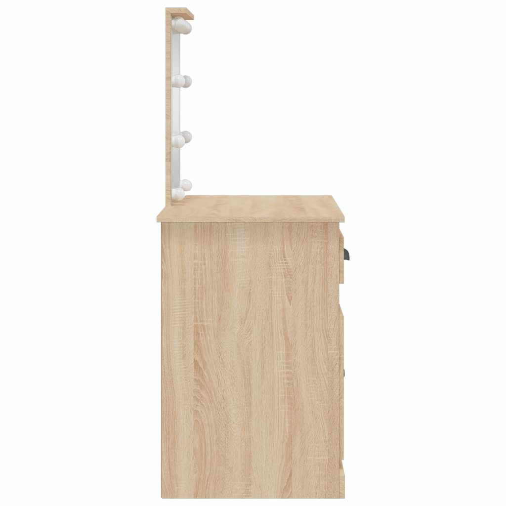 Toucador com luzes LED 90x42x132,5 cm carvalho sonoma