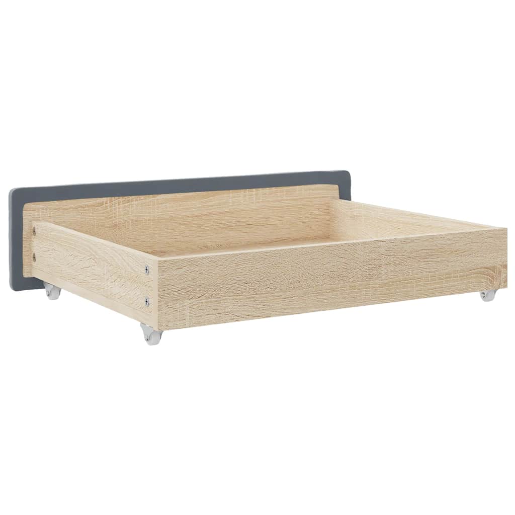 Gavetas de cama 2pcs derivados de madeira e veludo