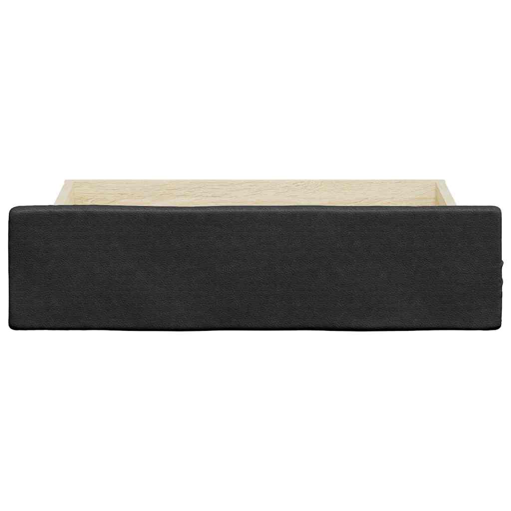 Gavetas de cama 2 pcs derivados de madeira e couro artif. preto
