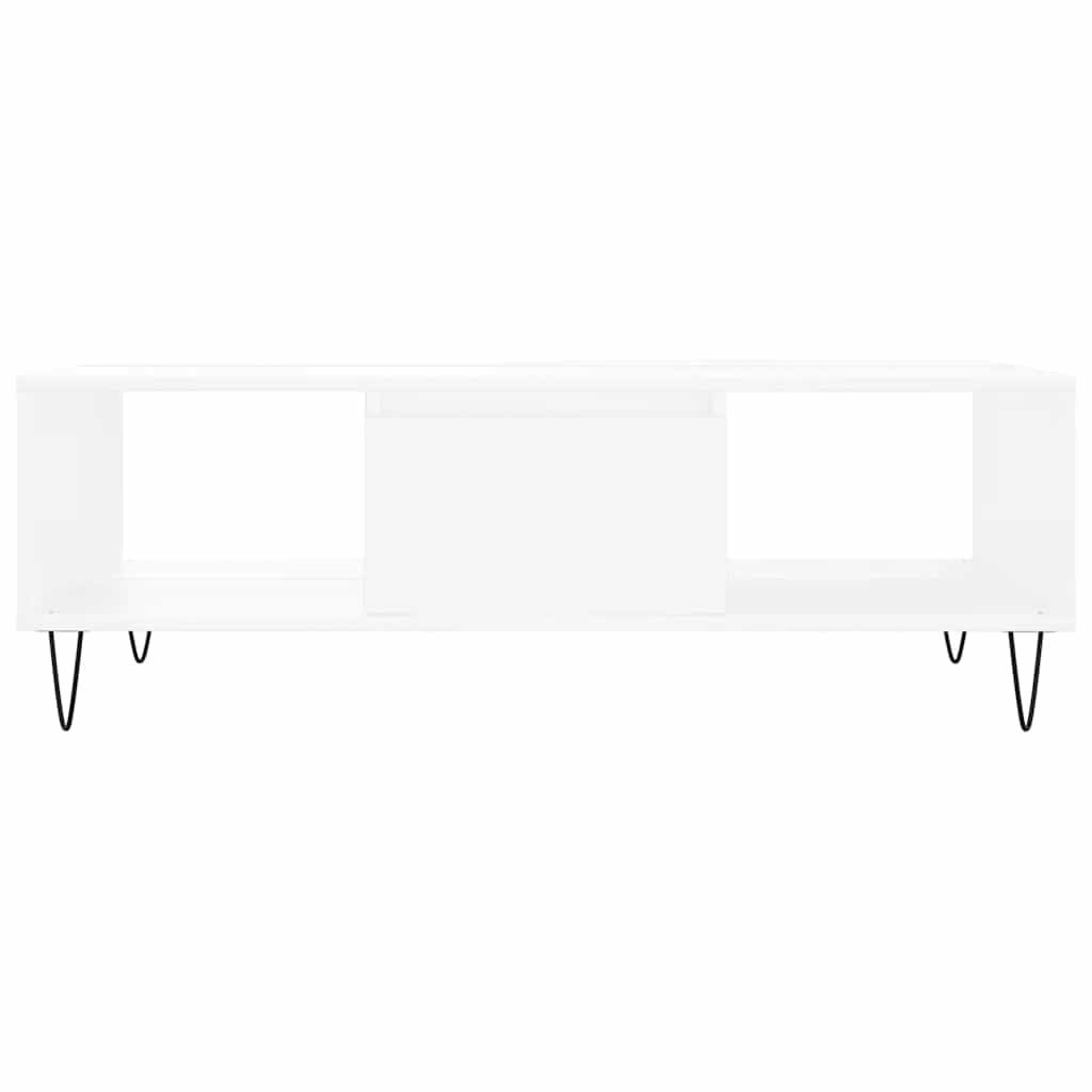 Mesa de centro 104x60x35 cm derivados madeira branco brilhante