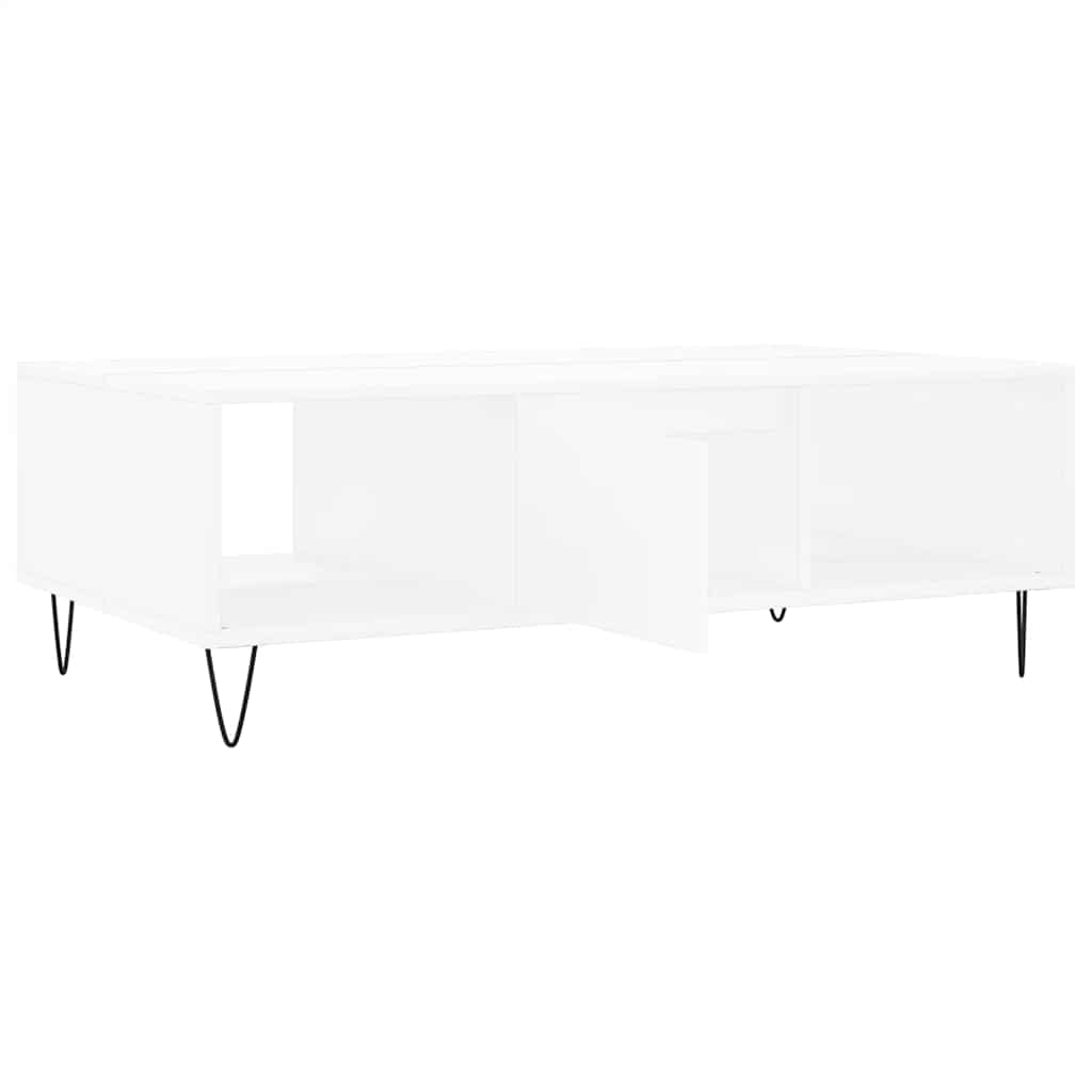 Mesa de centro 104x60x35 cm derivados madeira branco brilhante