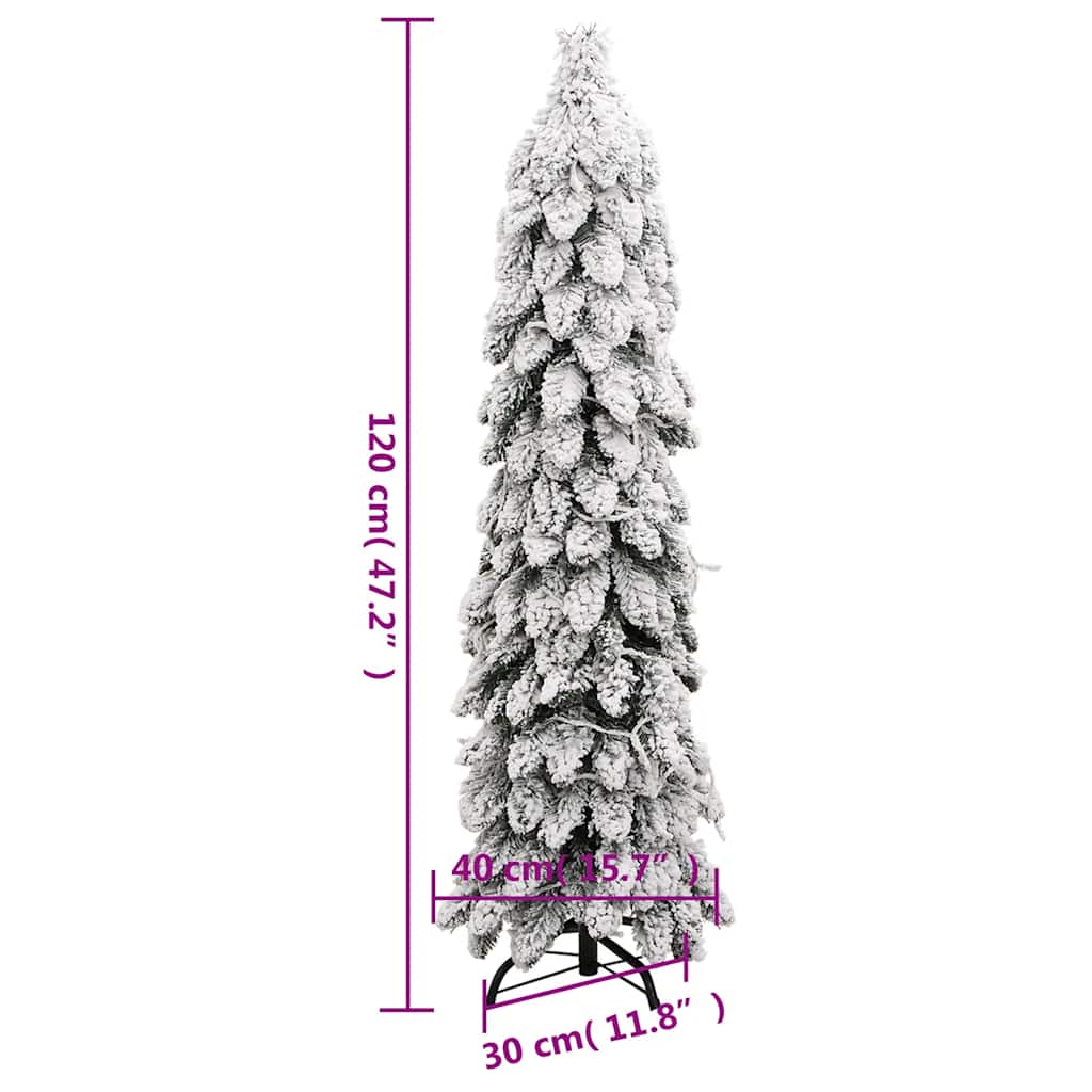 Árvore Natal artificial pré-iluminada 60 LEDs e flocos de neve