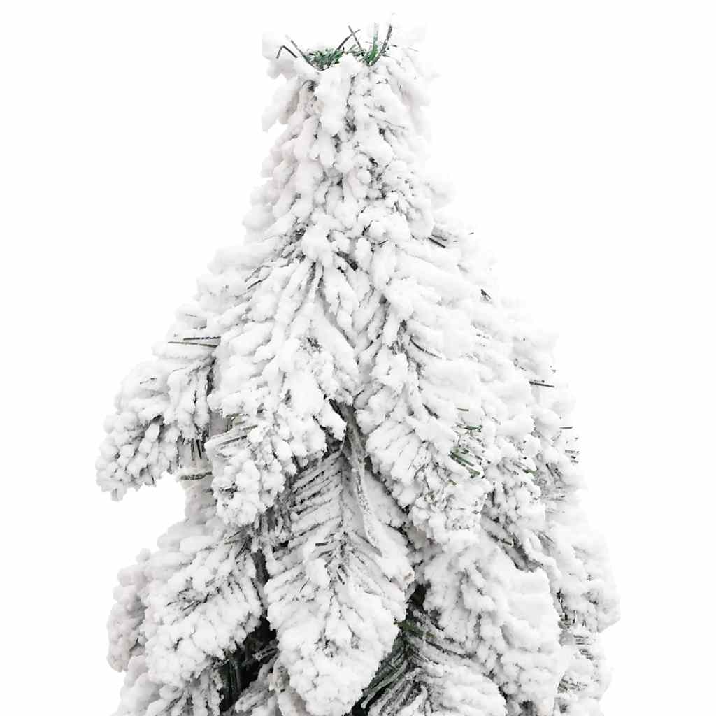 Árvore Natal artificial pré-iluminada 60 LEDs e flocos de neve