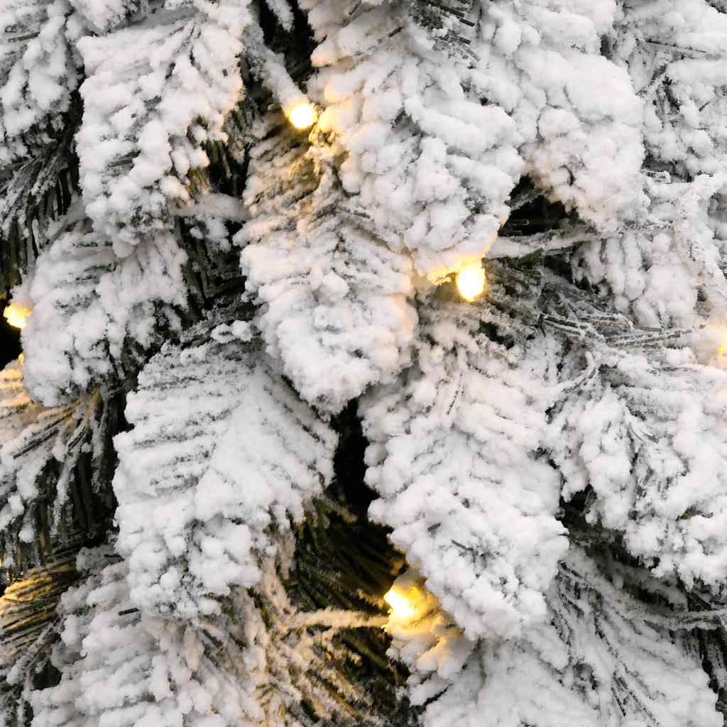 Árvore Natal artificial pré-iluminada 60 LEDs e flocos de neve