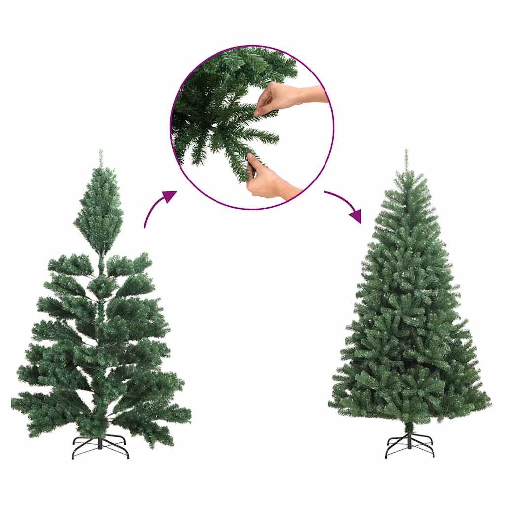 Árvore Natal artificial pré-iluminada 60 LEDs e flocos de neve
