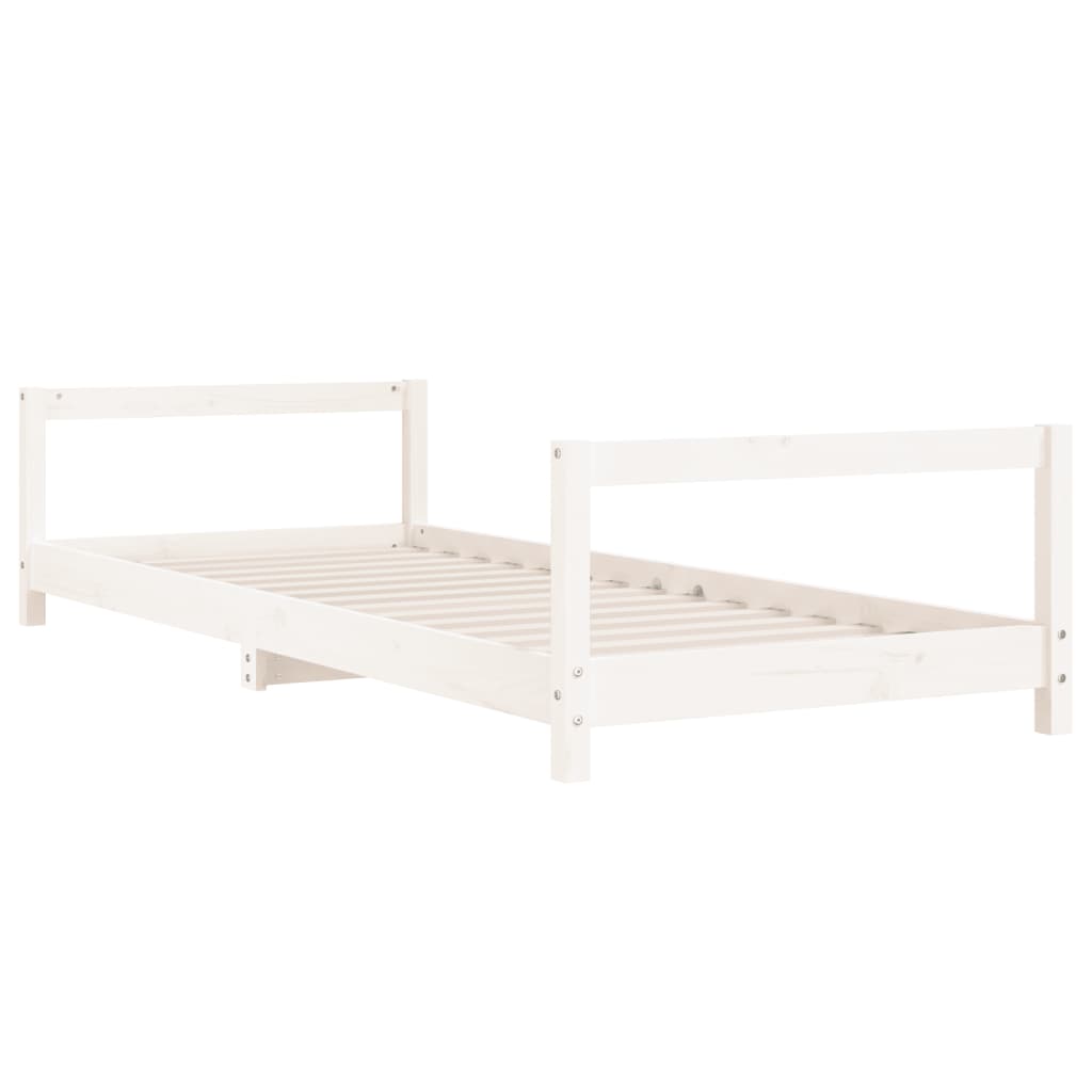 Estrutura de cama infantil 90x190 cm pinho maciço branco