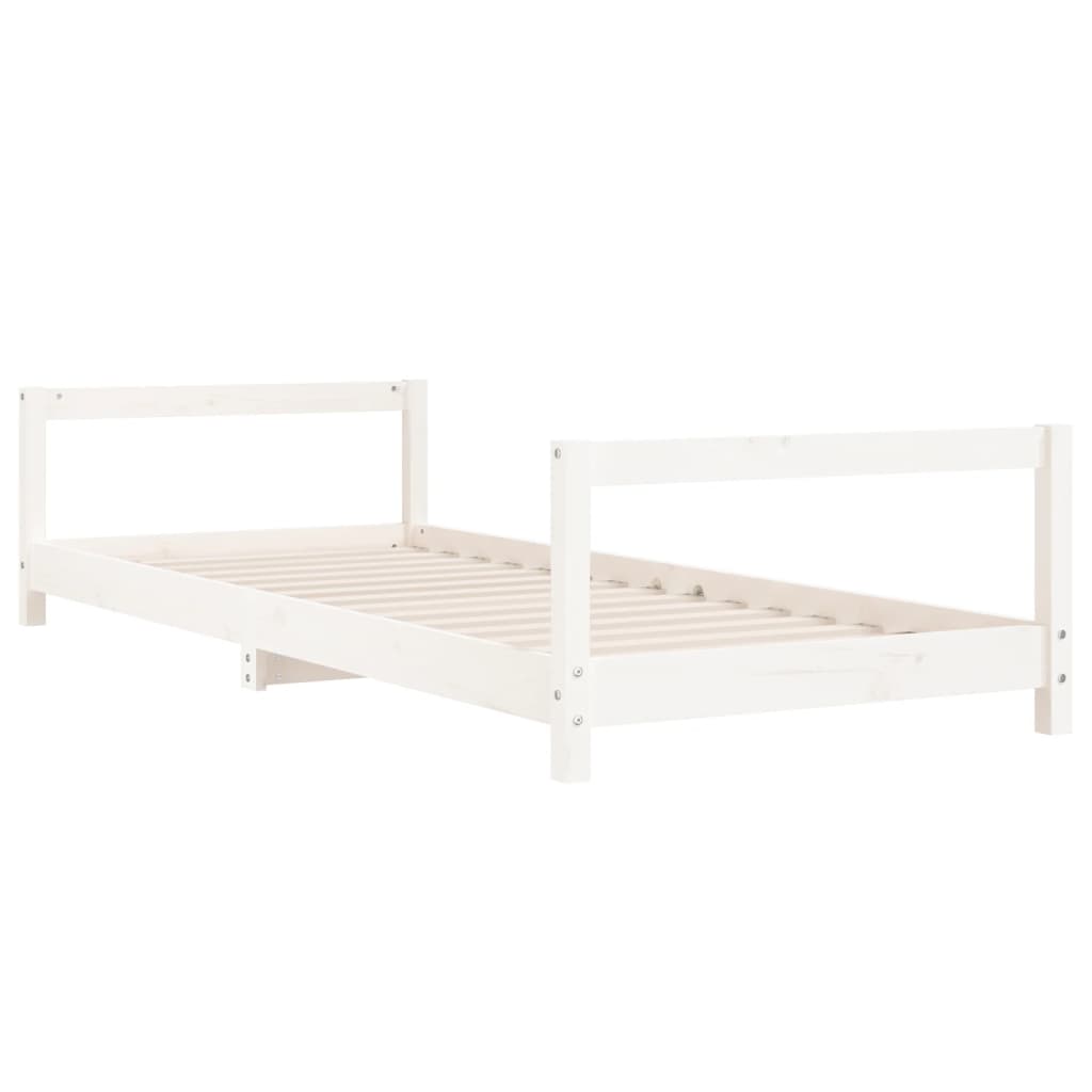 Estrutura de cama infantil 90x190 cm pinho maciço branco