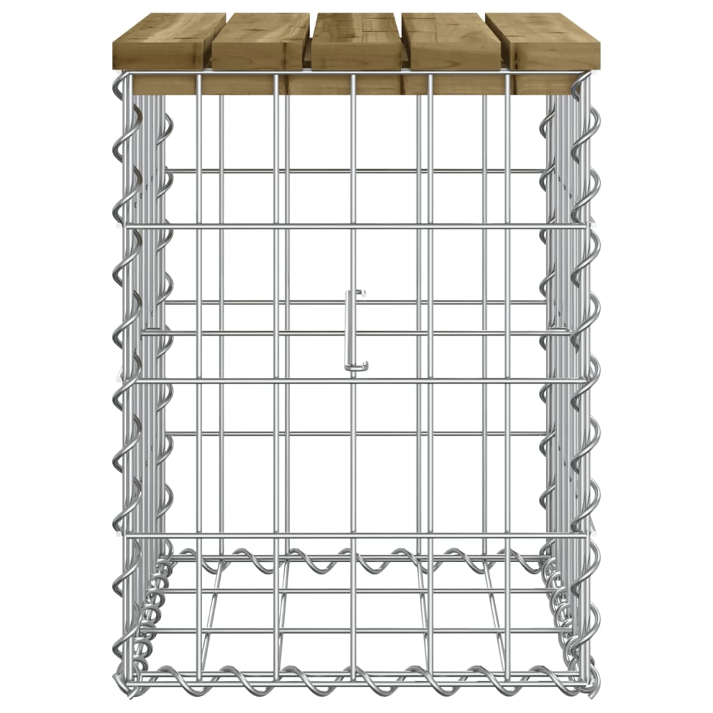 Banco de jardim c/ design gabião 33x31x42 cm pinho impregnado