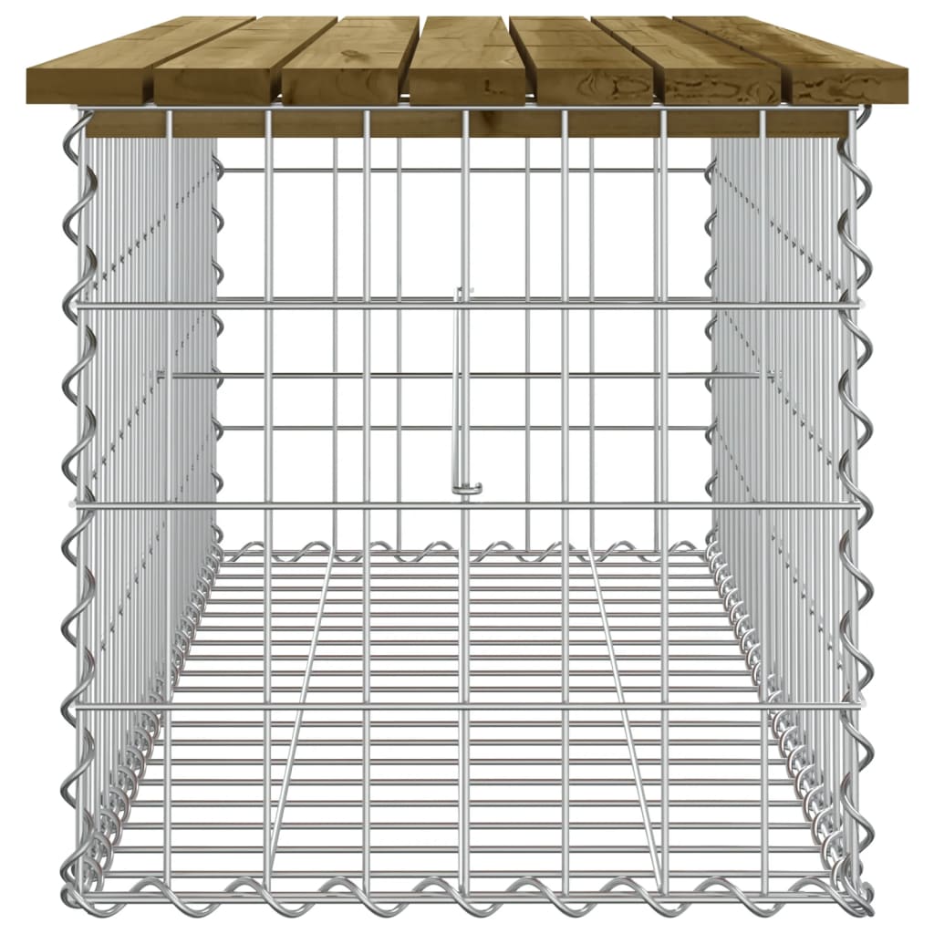 Banco de jardim c/ design gabião 103x44x42 cm pinho impregnado