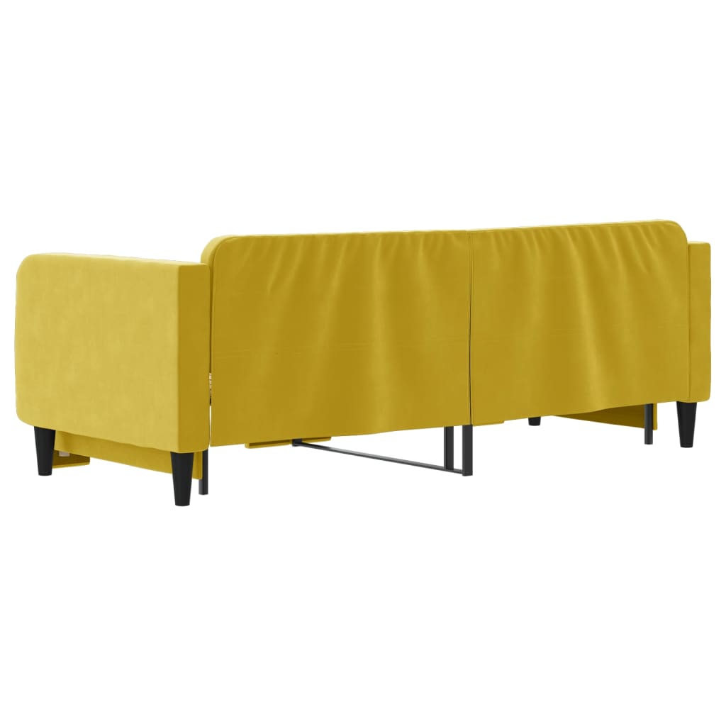 Sofá-cama com gavetão 80x200 cm veludo amarelo