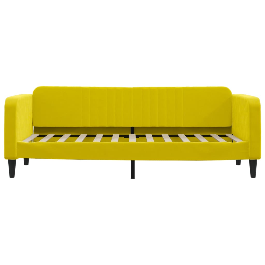 Sofá-cama com gavetão 80x200 cm veludo amarelo