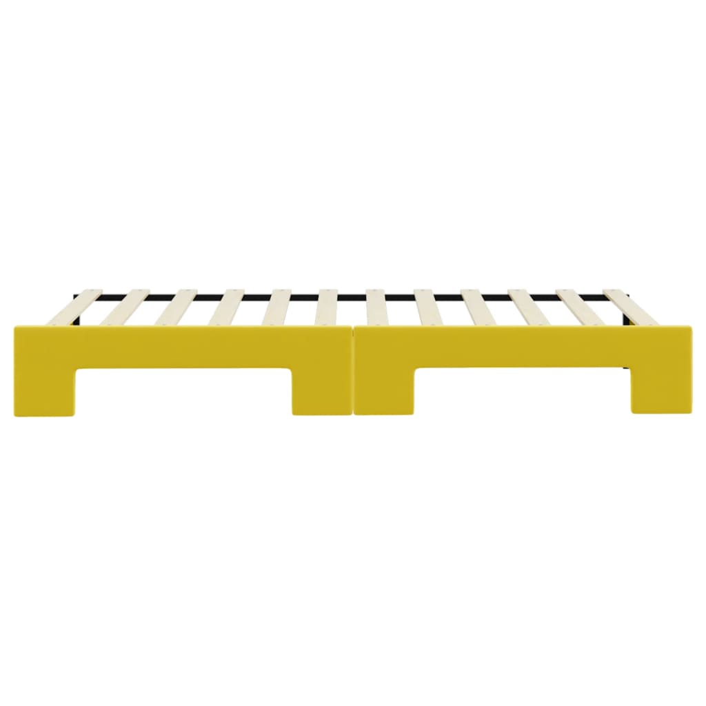 Sofá-cama com gavetão 80x200 cm veludo amarelo