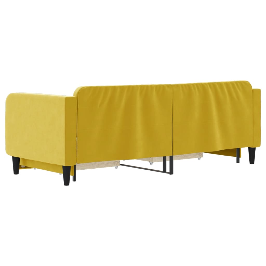 Sofá-cama com gavetão e gavetas 80x200 cm veludo amarelo