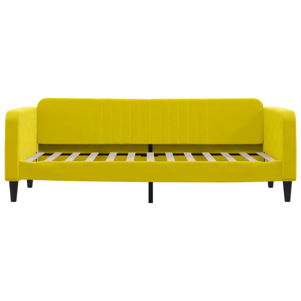 Sofá-cama com gavetão e gavetas 80x200 cm veludo amarelo