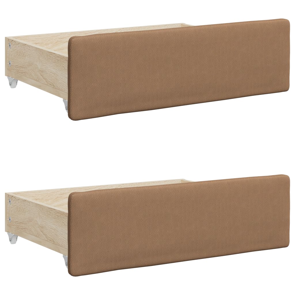 Sofá-cama c/ gavetão e gavetas 90x200 cm couro art. cappuccino