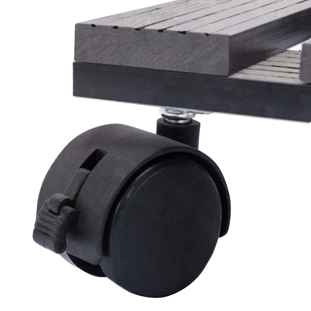 Carrinhos para vasos 4 pcs 30x30x7,5 cm WPC cinzento