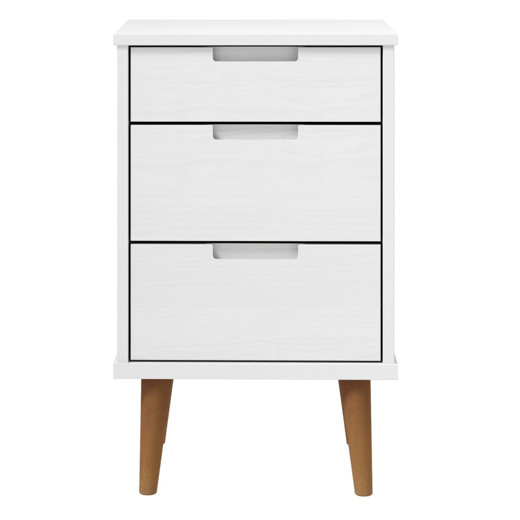 Mesa de cabeceira MOLDE 40x35x65 cm pinho maciço branco