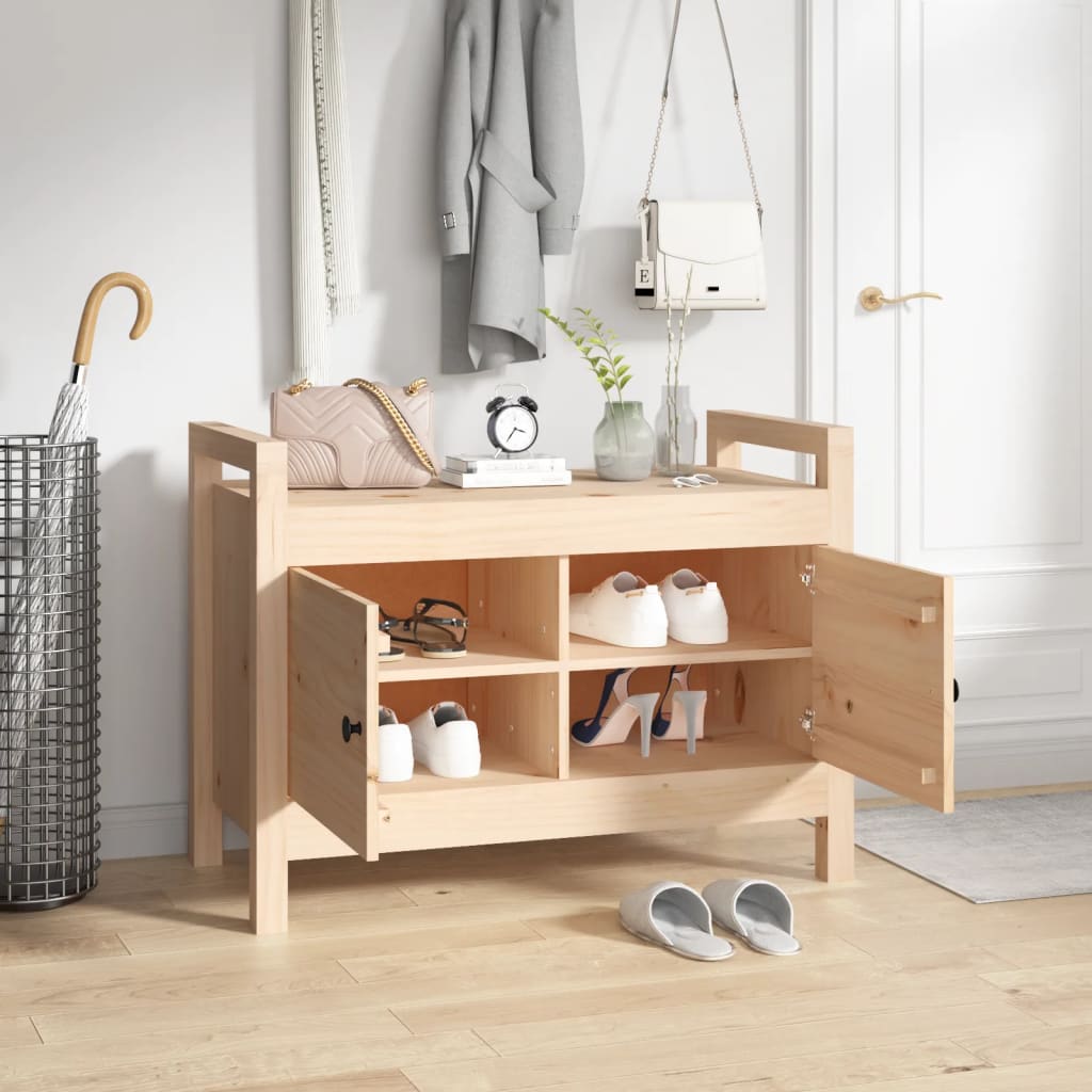 Banco de corredor 80x40x60 cm madeira de pinho maciça branco