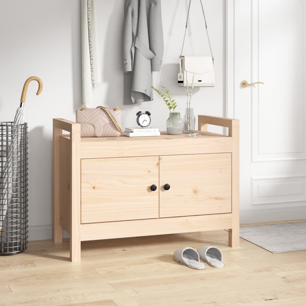 Banco de corredor 80x40x60 cm madeira de pinho maciça branco