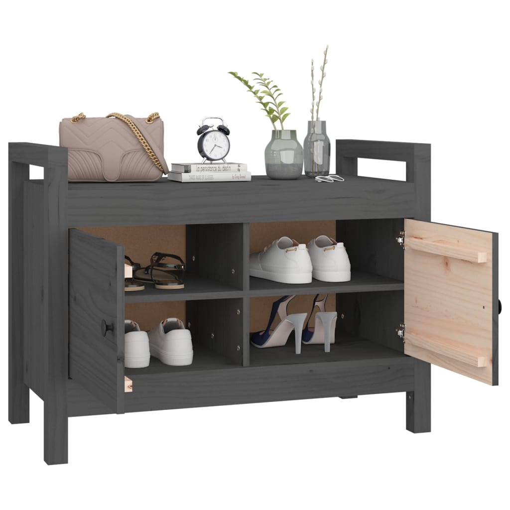 Banco de corredor 80x40x60 cm madeira de pinho maciça branco