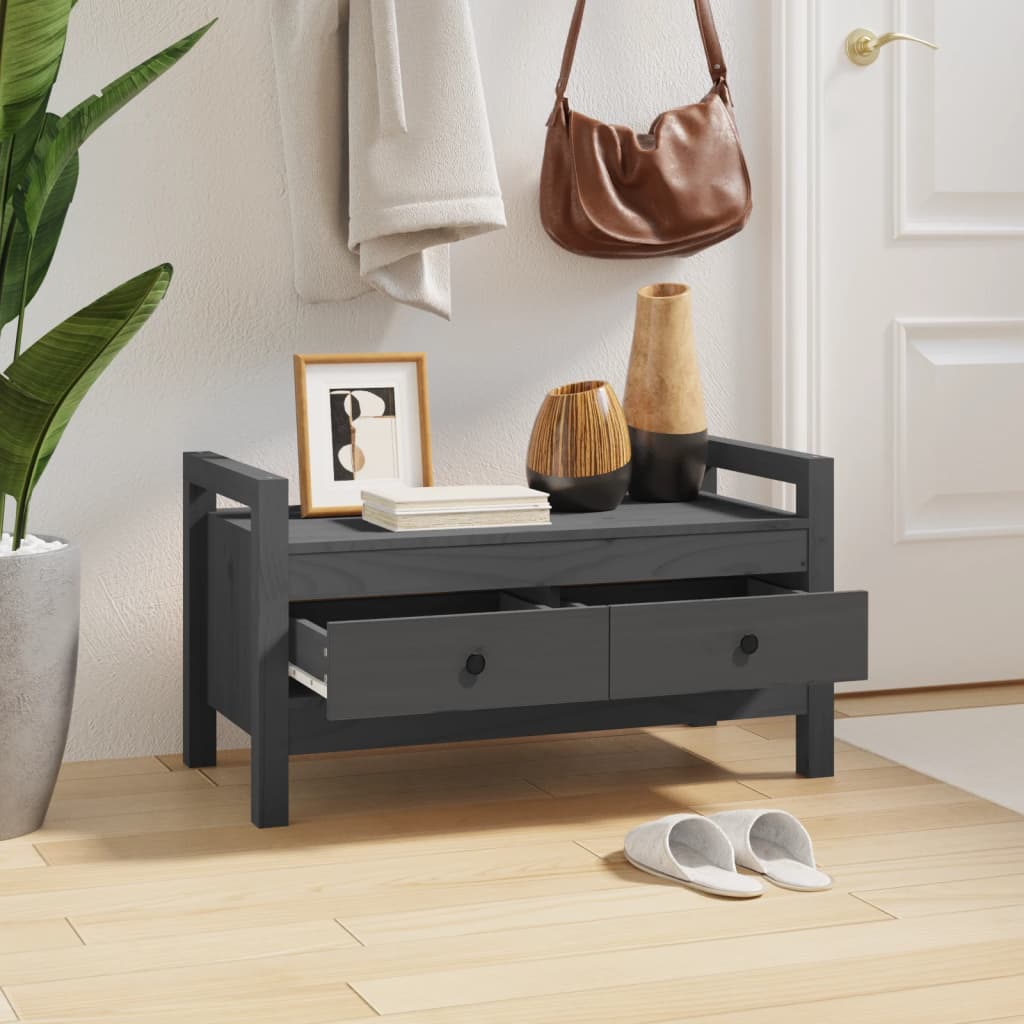 Banco de corredor 80x40x43 cm madeira de pinho maciça branco