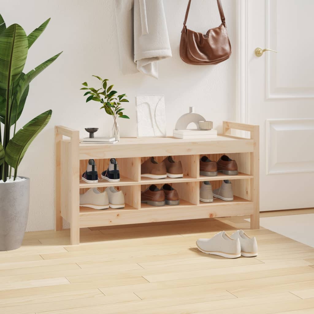 Banco de corredor 110x40x60 cm madeira de pinho maciça branco