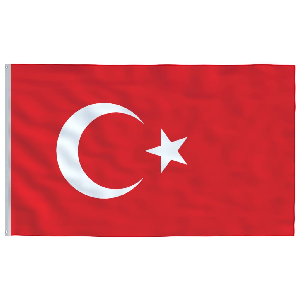 Bandeira da Turquia e mastro 6,23 m alumínio