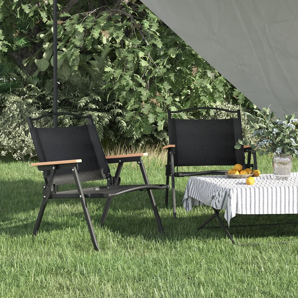 Cadeiras de campismo 2 pcs 54x43x59 cm tecido oxford preto