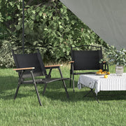 Cadeiras de campismo 2 pcs 54x43x59 cm tecido oxford preto