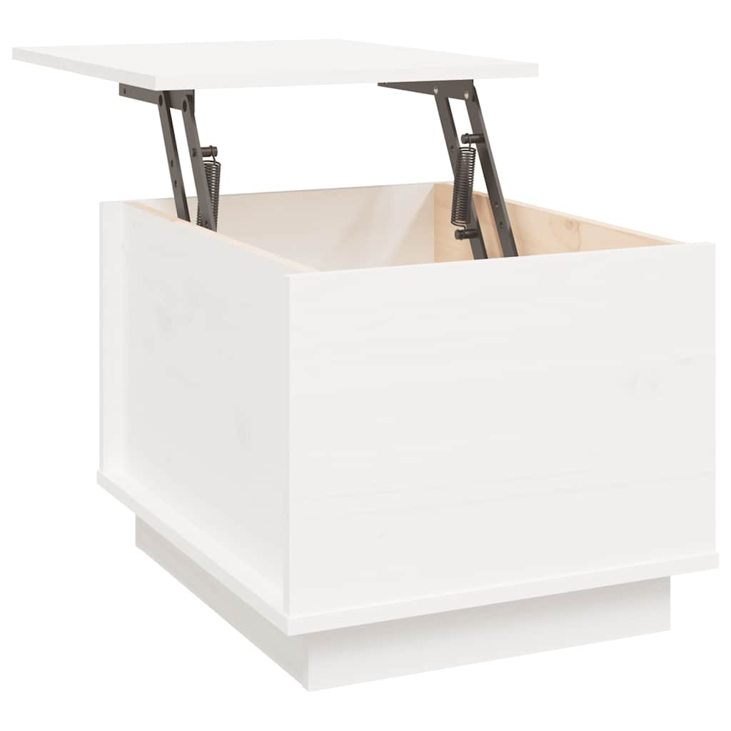 Mesa de centro 60x50x35 cm madeira de pinho maciça branco