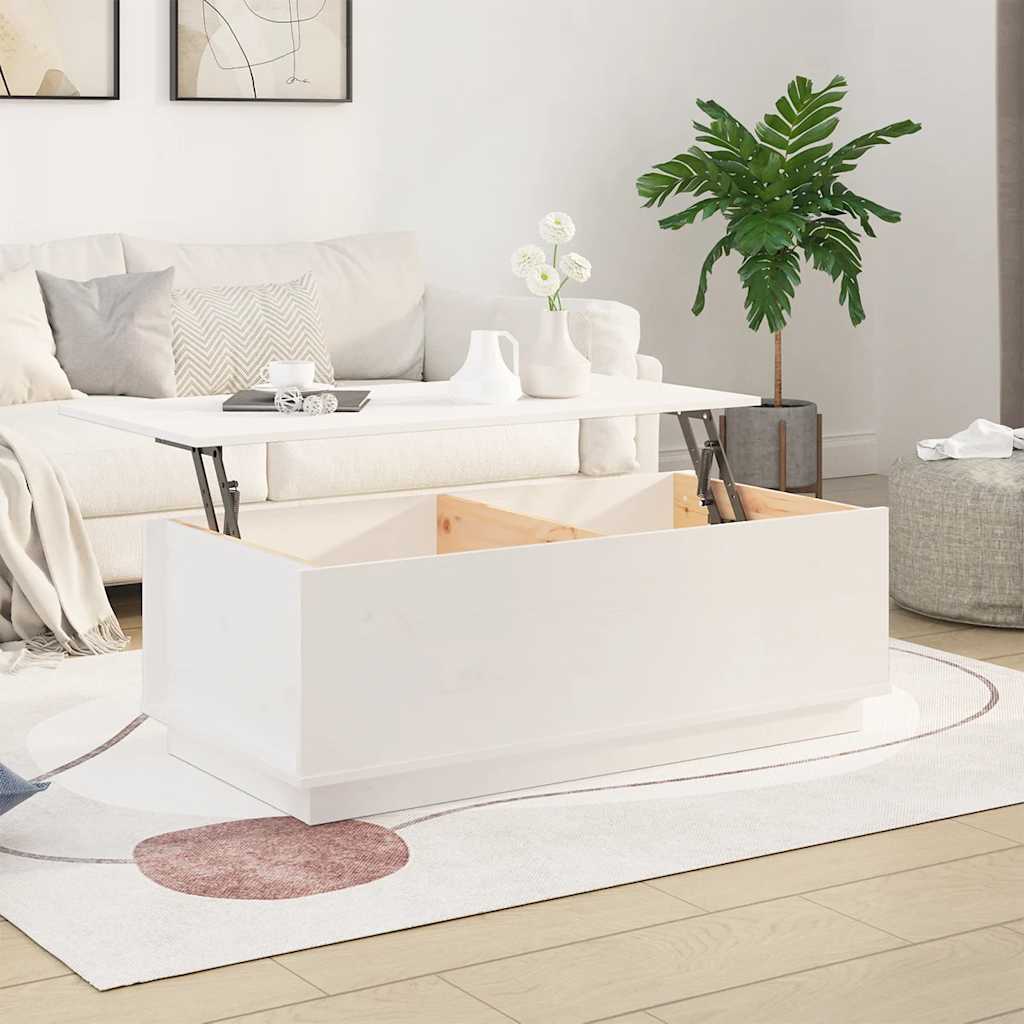 Mesa de centro 100x50x35 cm pinho maciço branco