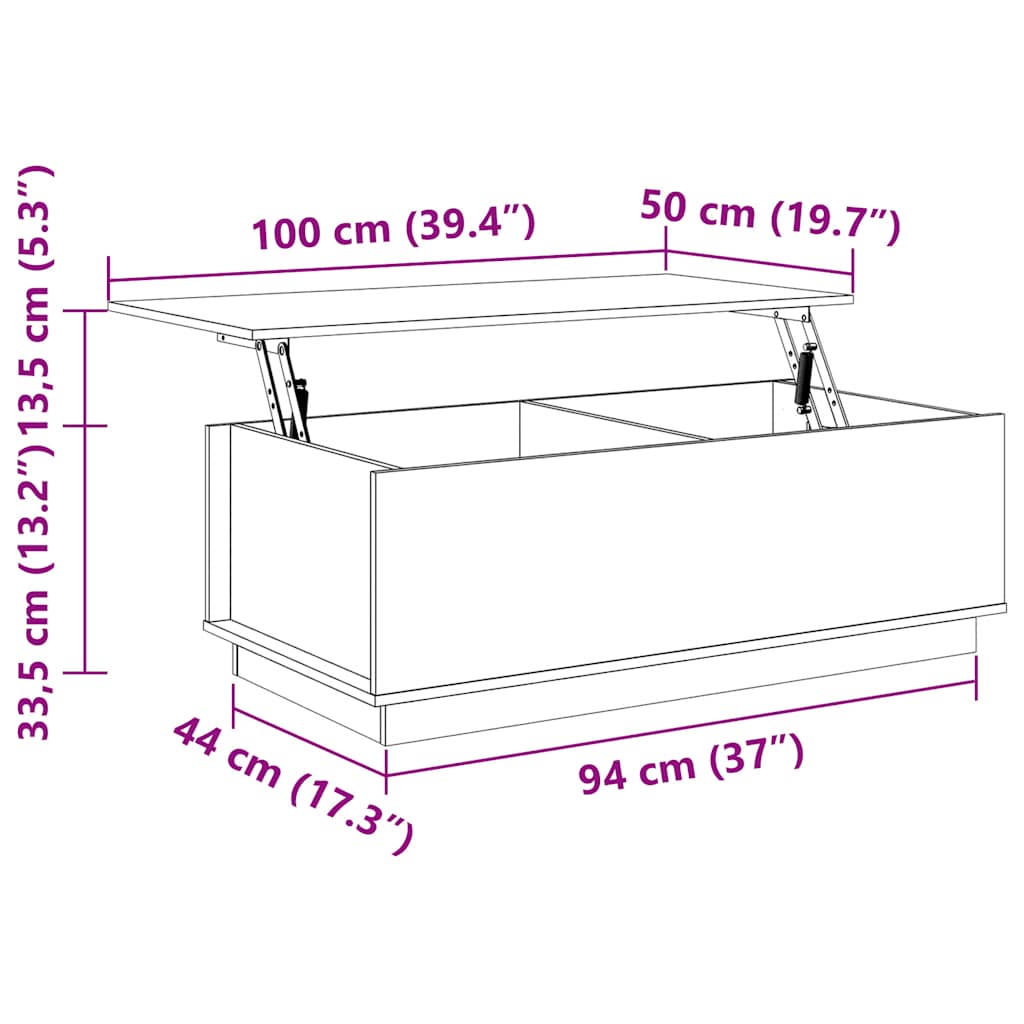 Mesa de centro 100x50x35 cm pinho maciço branco