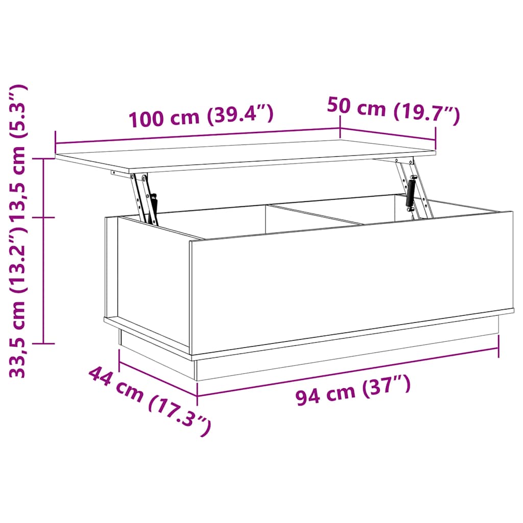 Mesa de centro 100x50x35 cm pinho maciço branco