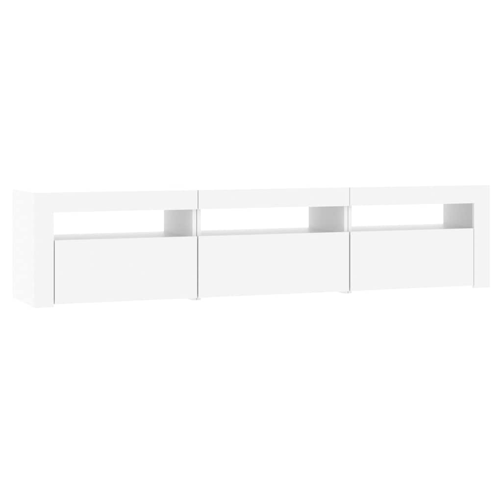 Móvel de TV com luzes LED 180x35x40 cm branco