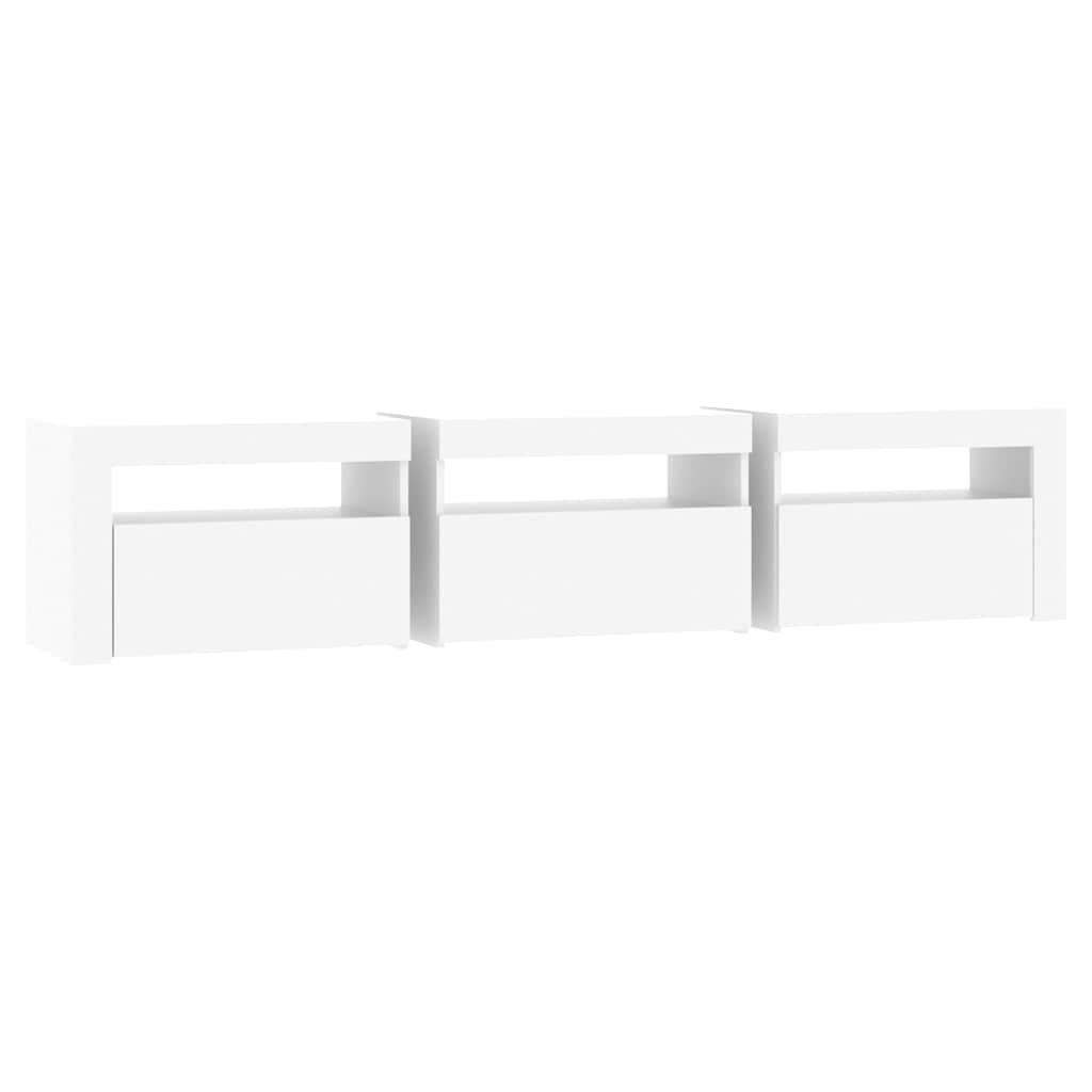 Móvel de TV com luzes LED 180x35x40 cm branco