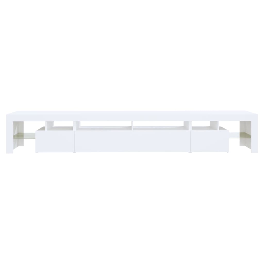 Móvel de TV com luzes LED 260x36,5x40 cm branco