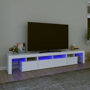 Móvel de TV com luzes LED 230x36,5x40 cm branco