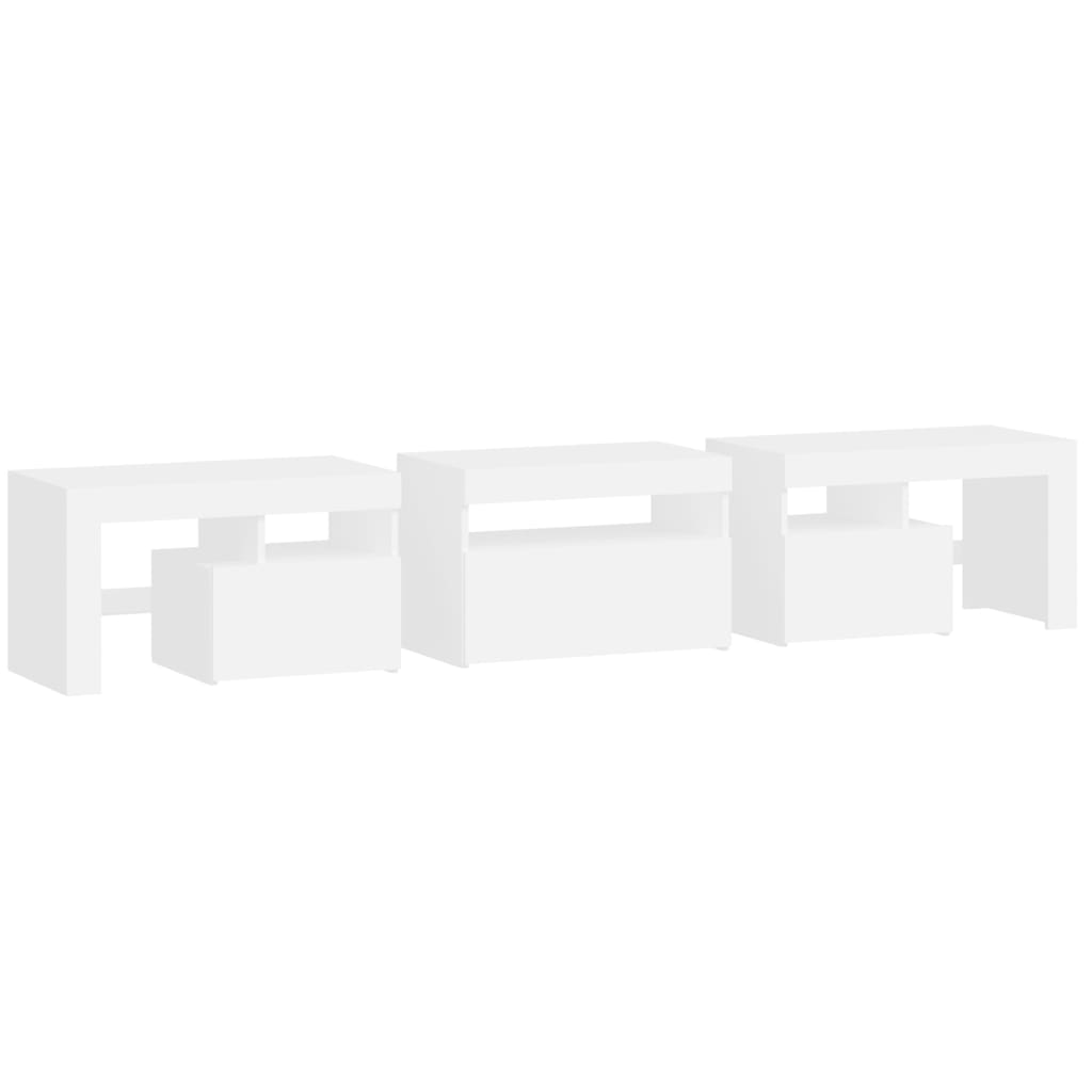 Móvel de TV com luzes LED 200x36,5x40 cm branco