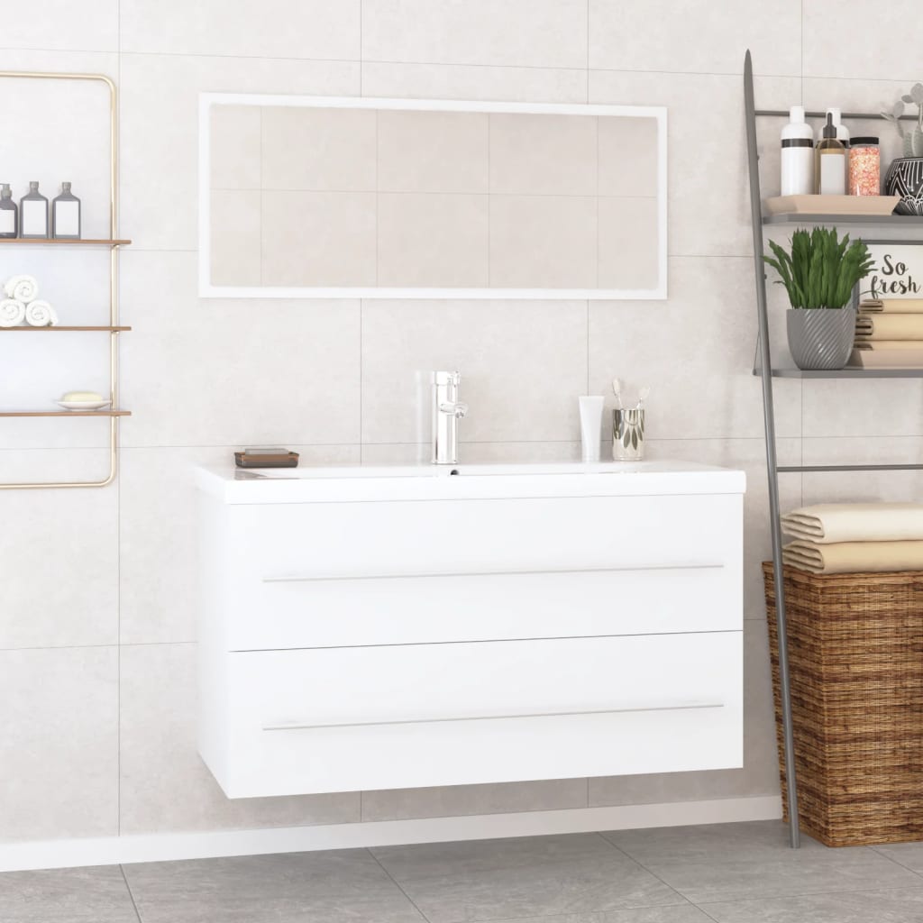 3 pcs conjunto de móveis de casa de banho branco