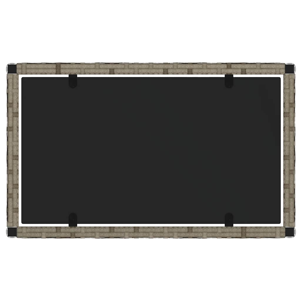 4 pcs conjunto lounge de jardim c/ almofadões vime PE cinzento