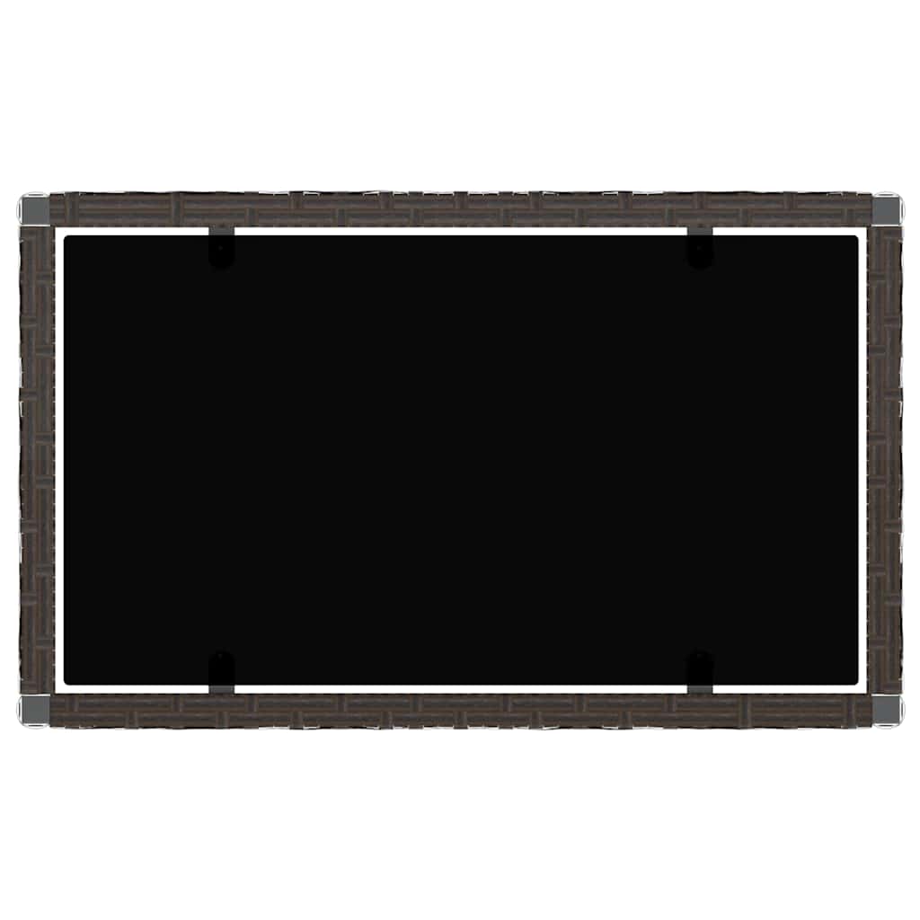 4 pcs conjunto lounge jardim c/ almofadões vime PE castanho