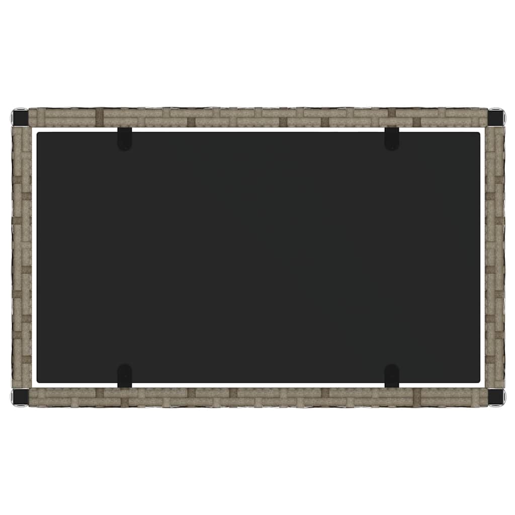 4 pcs conjunto lounge de jardim c/ almofadões vime PE cinzento