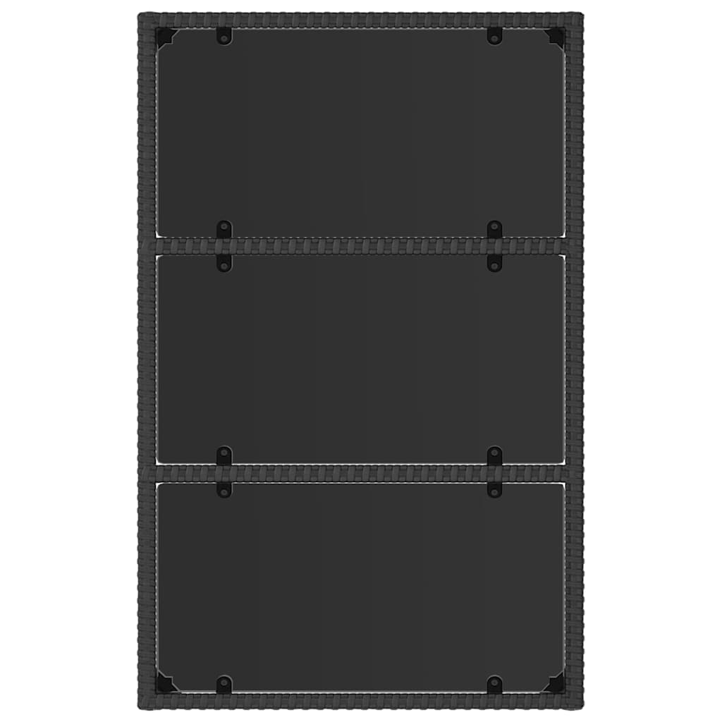 4 pcs conjunto lounge de jardim c/ almofadões vime PE preto