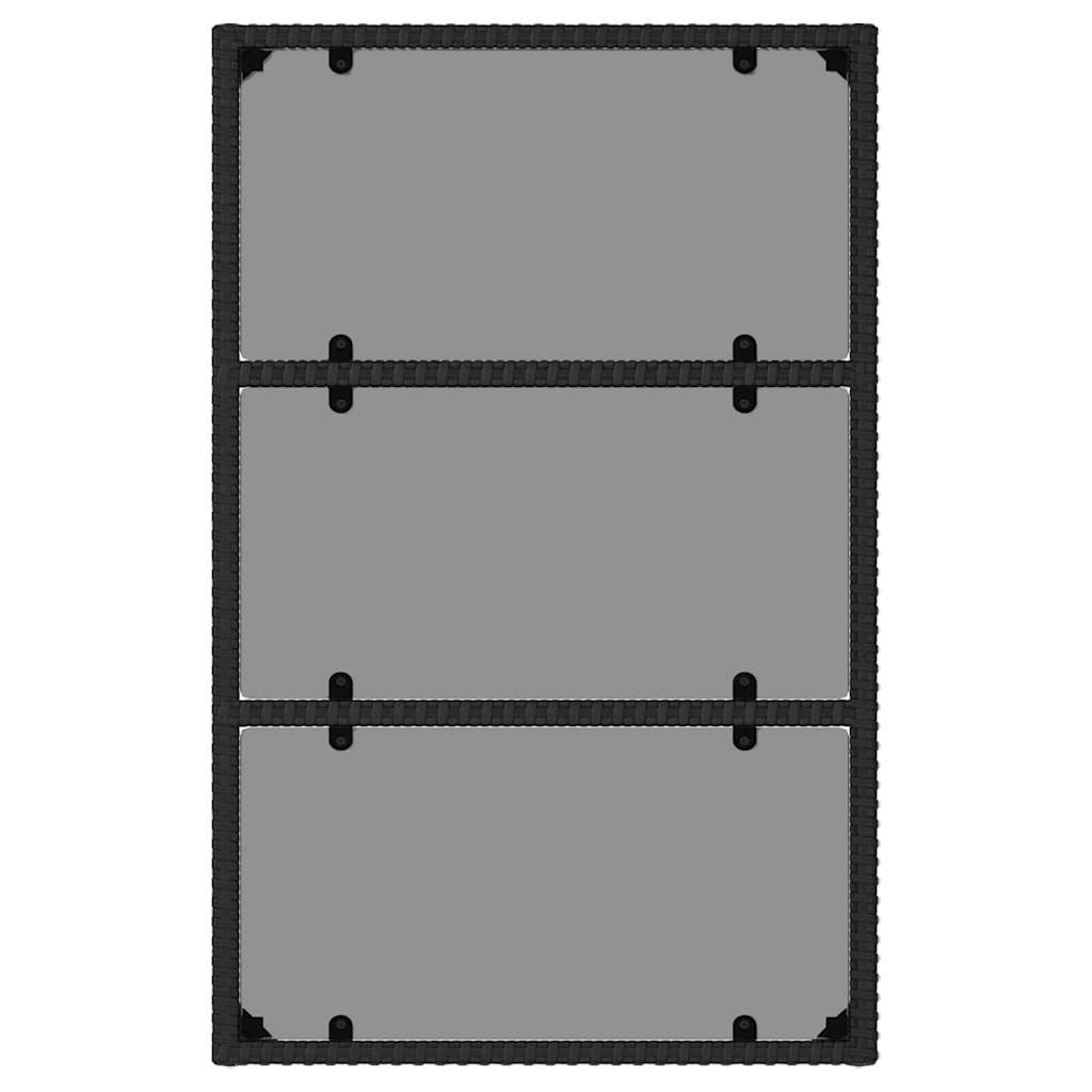 6 pcs conjunto lounge de jardim c/ almofadões vime PE preto