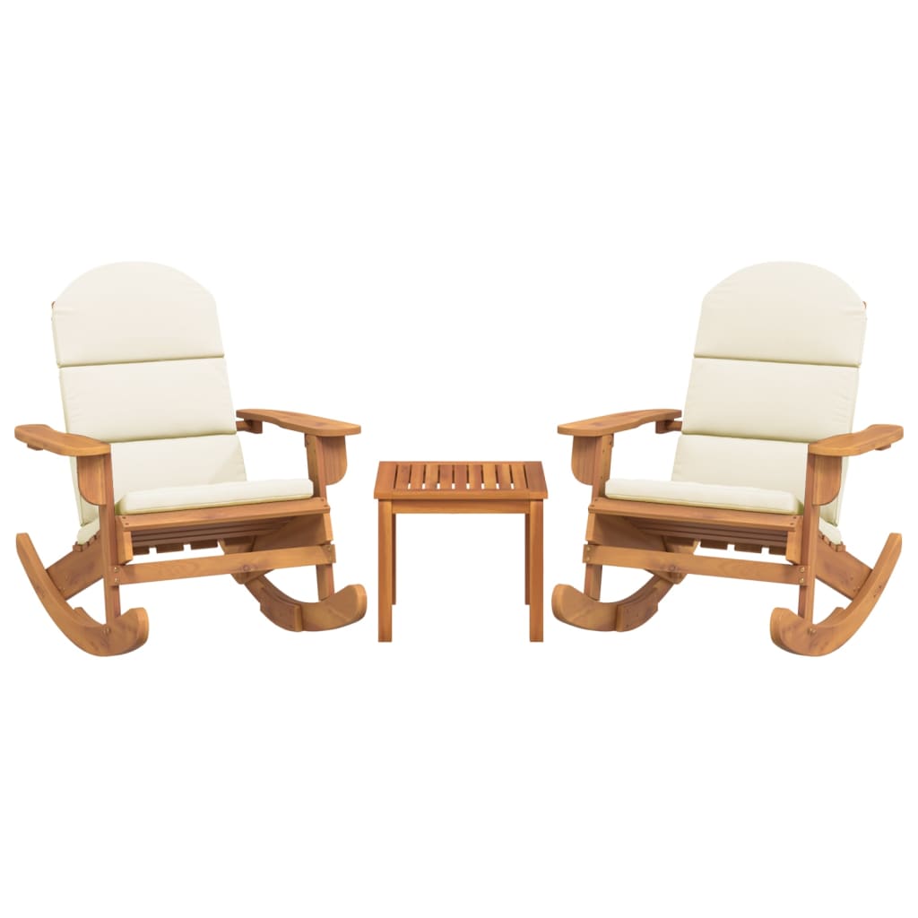 3 pcs conjunto lounge de jardim Adirondack acácia maciça