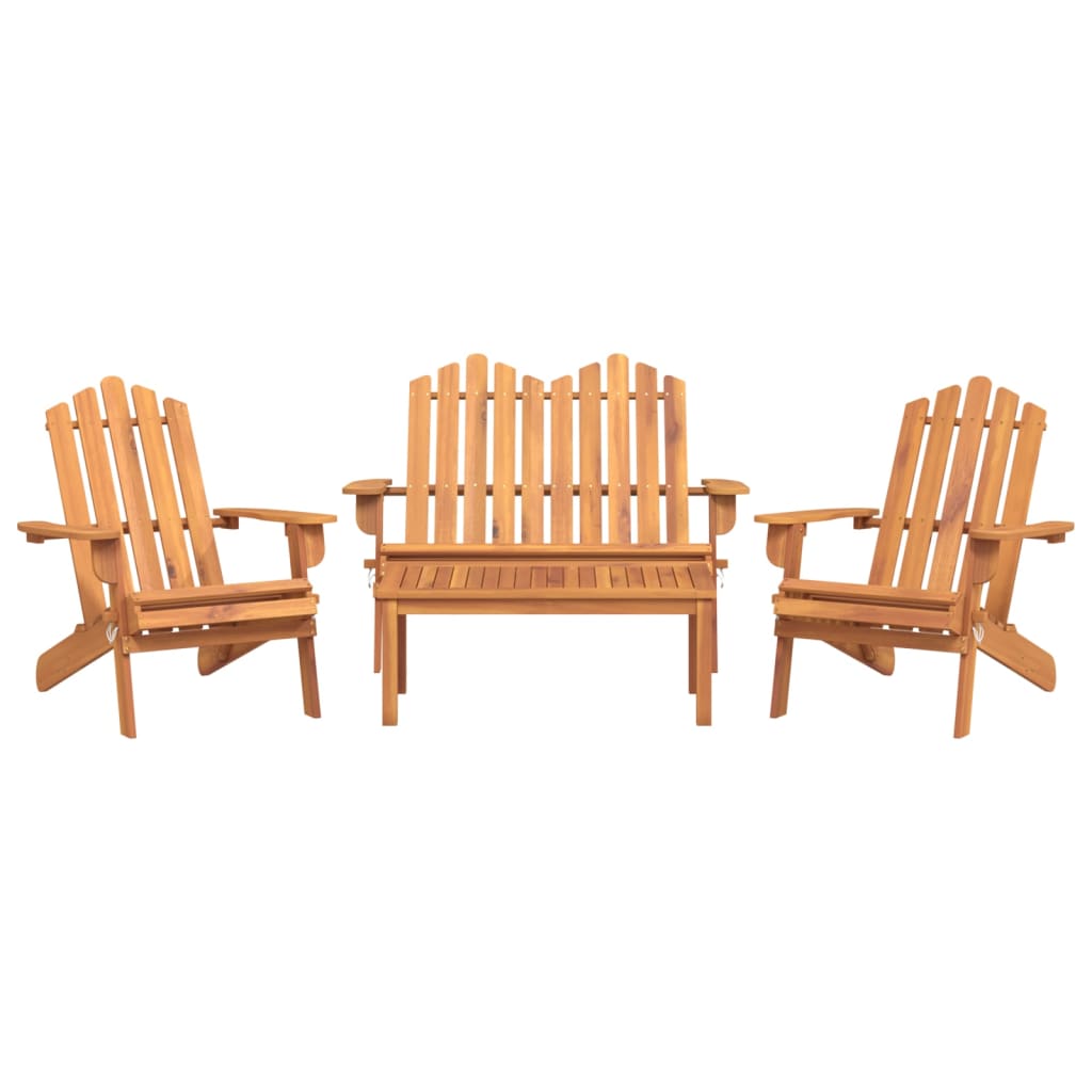 5 pcs conjunto lounge de jardim Adirondack acácia maciça
