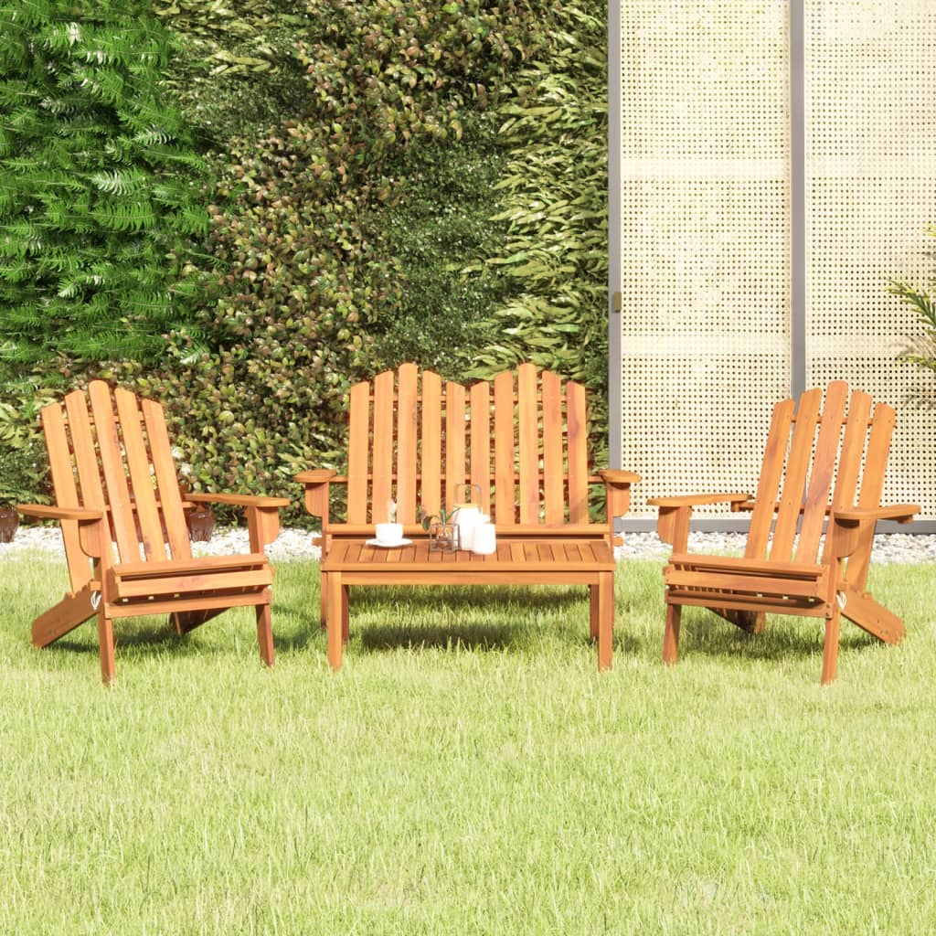 5 pcs conjunto lounge de jardim Adirondack acácia maciça