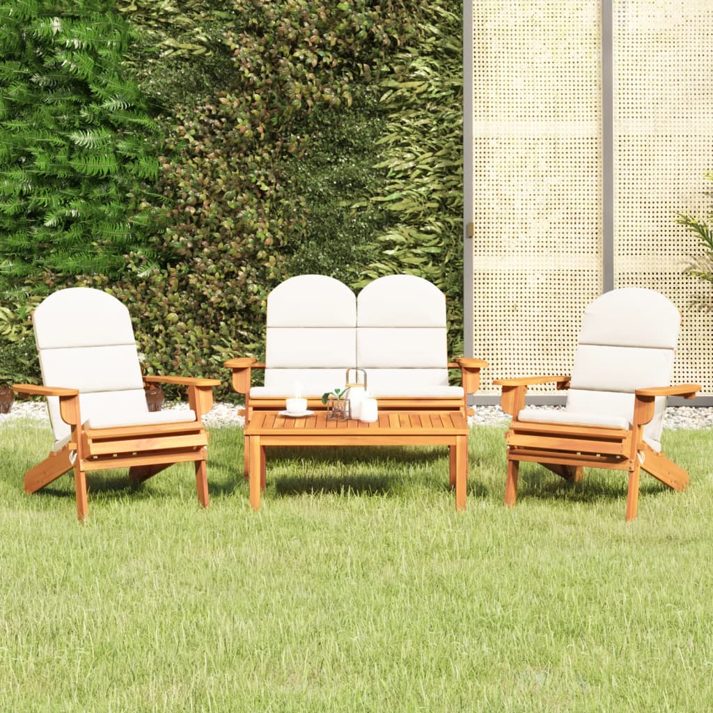 5 pcs conjunto lounge de jardim Adirondack acácia maciça