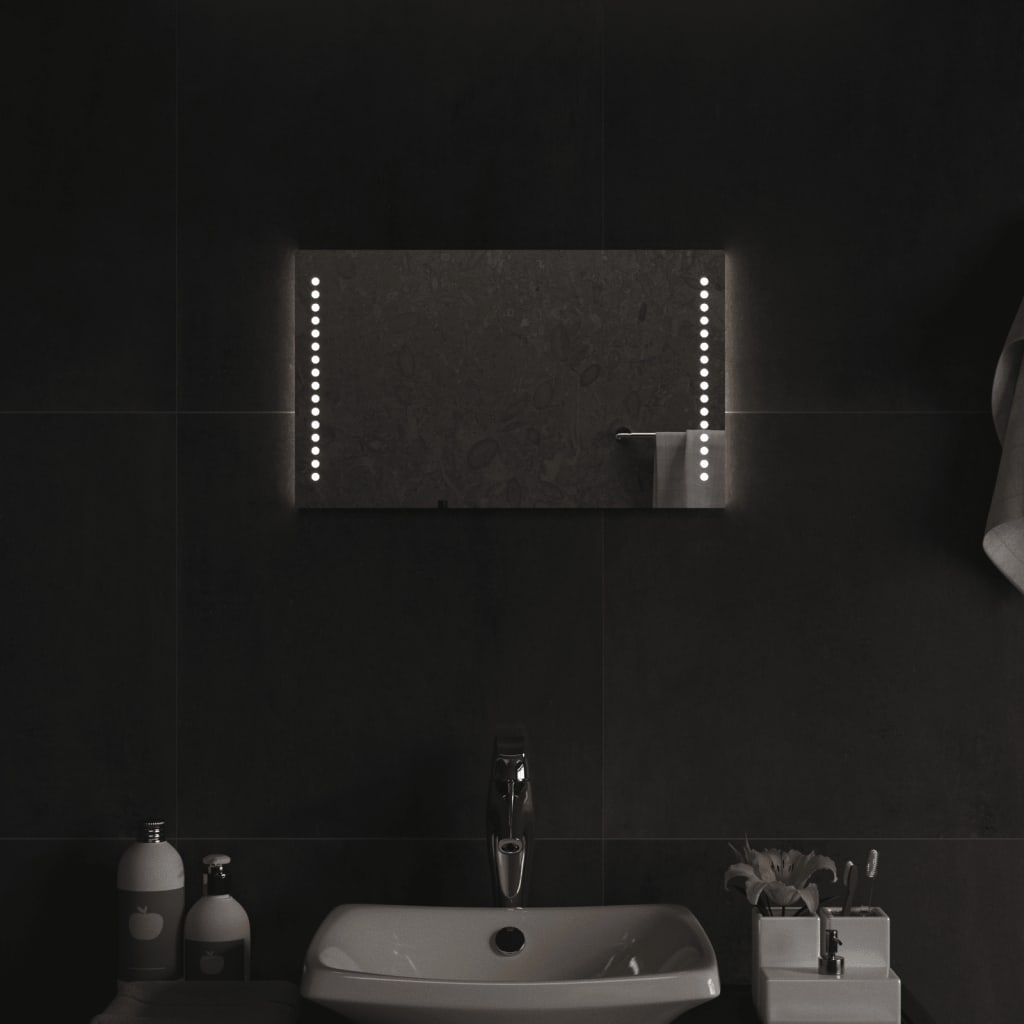 Espelho de casa de banho com luzes LED 30x50 cm